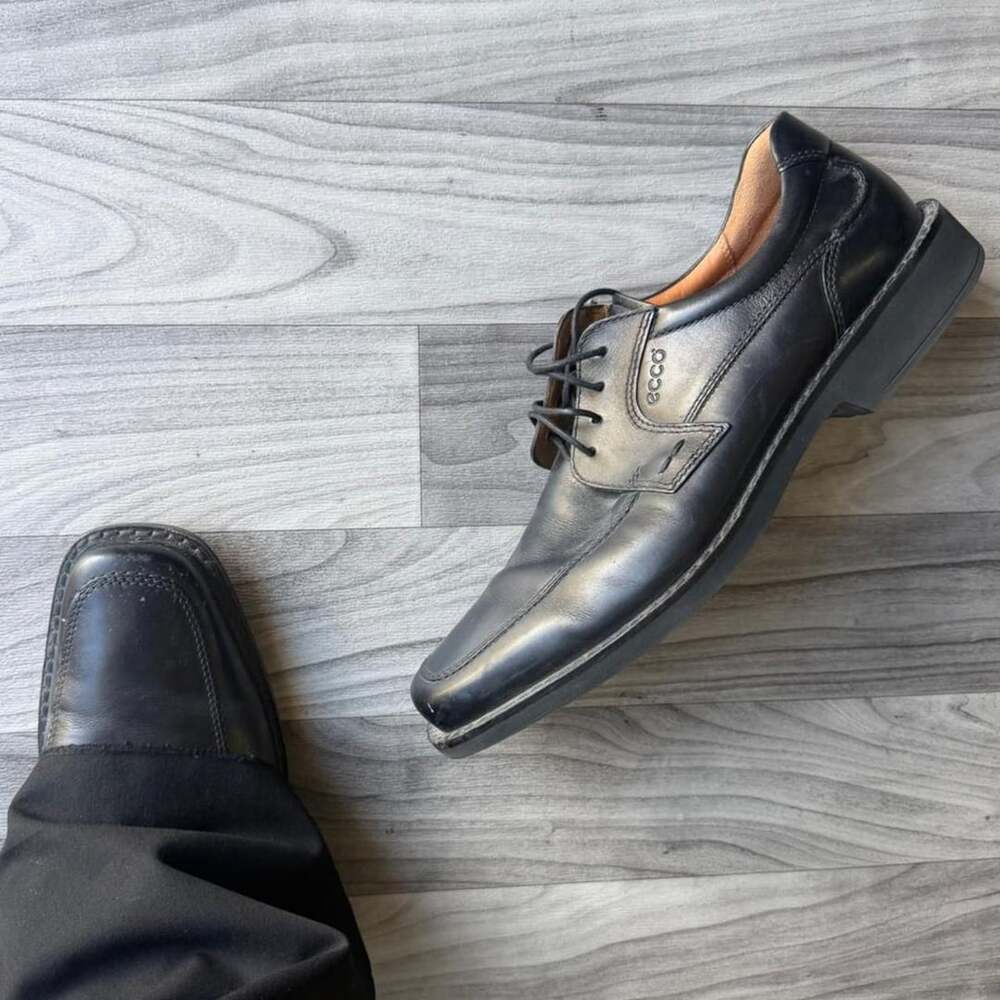 Ecco Black Leather Oxford Dress Shoes Size 47 US 13